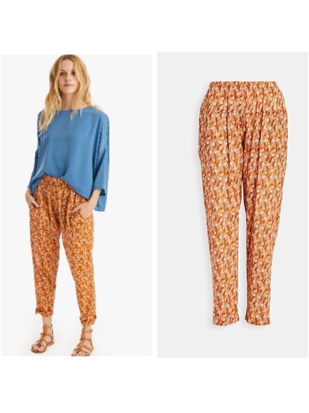 Xirena Payton Lauren Print High Waist Slouch Pants